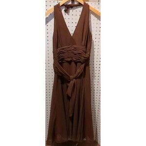 London Times Sleeveless Brown Dress Formal Size 8